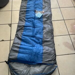 Blue and Gray Sleeping Bag